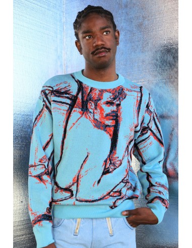 TOM OF FINLAND x WE ARE SPASTOR SWEATER BLUE de la marque