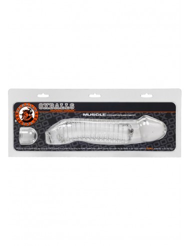 Oxballs Muscle Textured Cock Sheath Penis Extender 9.25in - Clear Voir les baskets