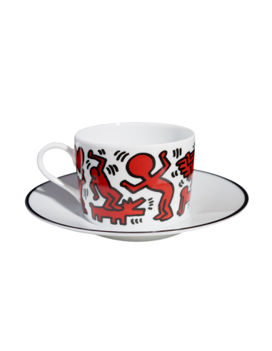 Keith Haring Porcelain tea cup & plate - Red on White Comment ça marche