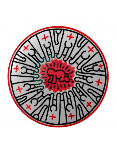 Keith Haring PORCELAIN PLATE "SILVER COLLECTION" 5 Jusqu'à 80% De Réduction