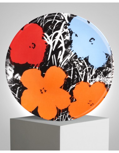 ANDY WARHOL PORCELAIN PLATE - FLOWERS - Blue / Orange / Red Par le système avancé 