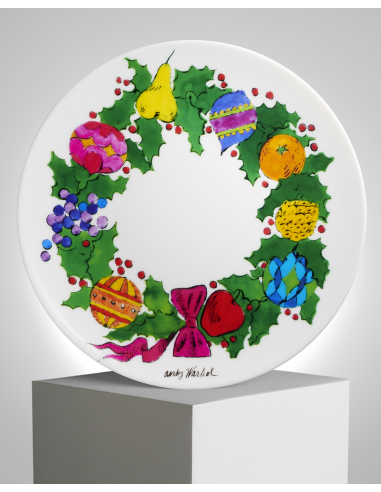 ANDY WARHOL PORCELAIN PLATE -  Wreath - CHRISTMAS COLLECTION du meilleur 