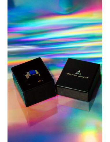 Blue Square Ring Gold by Jonathan Johnson soldes