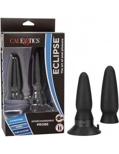 Eclipse Interchangeable Rechargeable Silicone Probe with Remote Control - Black de technologie