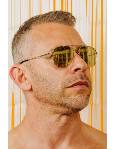 TOM OF FINLAND SUNGLASSES GOLD WITH GOLD LENSES offre 